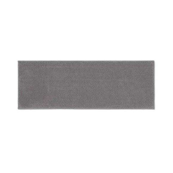 Room Essentials Everyday Chenille Dark Gray Bath Runner Rug Mat 20" x 58" - Picture 3 of 8